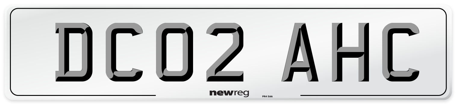 DC02 AHC Number Plate from New Reg